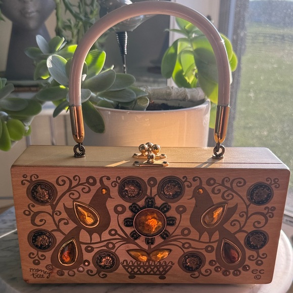 Enid Collins Handbags - Enid Collins of Texas- MONEY TREE
Wooden Box Bag, VINTAGE 1960’s